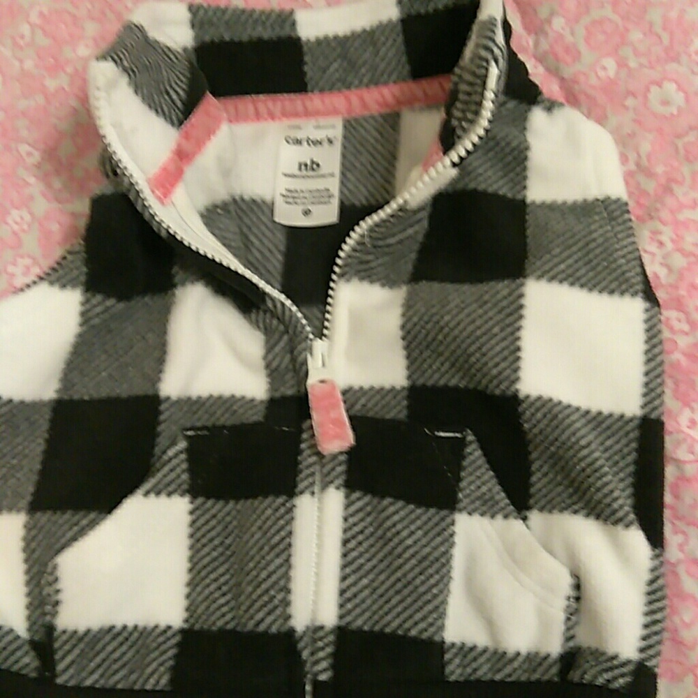 Carter's black and white newborn vest